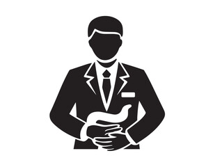 Elegant Gastroenterology Doctor Stomach Icon in Clean Medical Vector Illustration