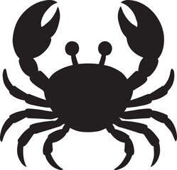 Bold Crab Silhouette Vector Raised Claws Stalked Eyes Minimalist Stencil Design