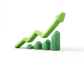 Green upward trend graph