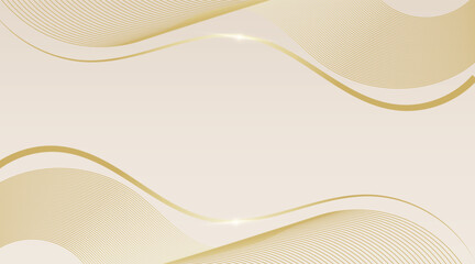 Wave Luxury Cream Background with gold line and shiny