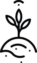 Simple Line Art Depiction of a Young Plant Sprouting from Soil Symbolizing New Beginnings Growth Cultivation and the Promise of a Flourishing Future in Environmental Harmony