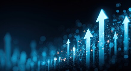 Abstract graphic of upward trending arrows
