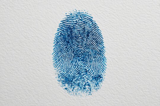 Close-up of a blue fingerprint