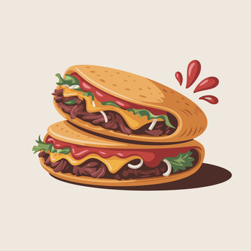 Mexican Pambazos with Chorizo and Potatoes Illustration