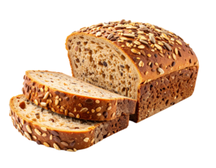 Multigrain bread loaf isolated on transparent background png