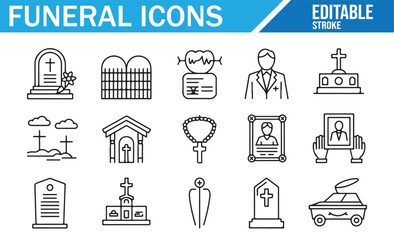 Collection of Religious and Funeral Icons for Memorial Ceremonies