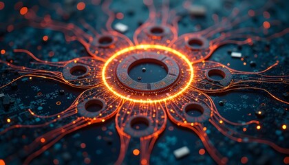 Glowing futuristic energy core
