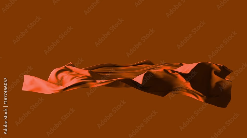 Poster red silk fabric gracefully flowing and moving over brown background, creating artistic visual with e