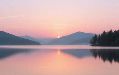 Fototapeta premium sunrise over the river