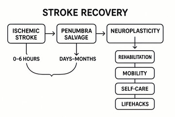 Stroke Recovery Stages Diagram, Illustration