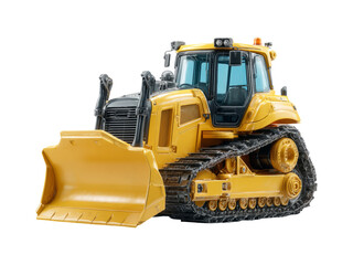 Fototapeta premium Detailed Isolated Yellow Bulldozer on Transparent Background