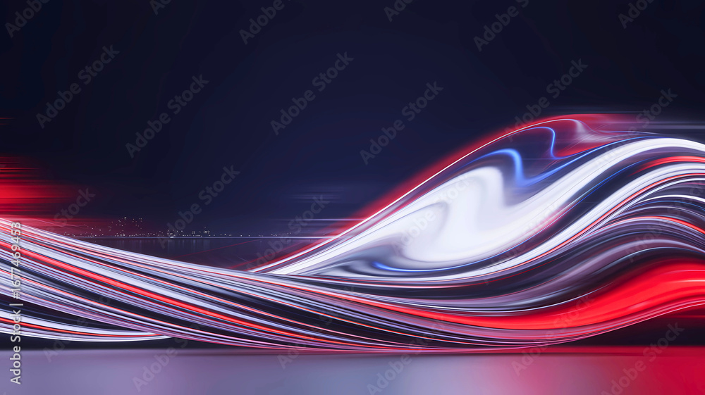 Poster abstract wave of light and color dynamic visual effect
