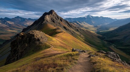 Naklejka premium Tall and majestic mountain ranges