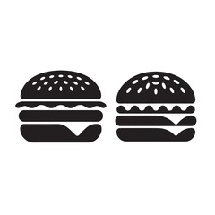 Fototapeta premium Delicious and unhealthy fast food vector illustration of a big cheeseburger with a beef patty, cheese, lettuce, and tomato on a bun