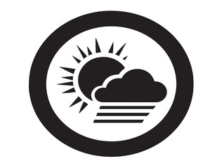 Heavy Rain Weather Climate Change Icon with Minimal Environmental Vector Design