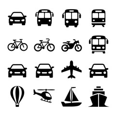 Vector Icons A collection of Various Transport Modes, Representing Different Ways of Getting Around