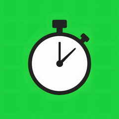 Stopwatch timer icon green screen animation, countdown clock symbol chroma key template, digital watch design isolated background, sports competition time measurement illustration, fitness exercise tr