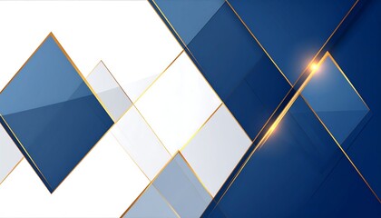 Abstract geometric design with blue and white