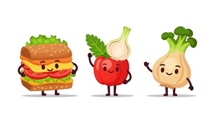 Fototapeta premium vegetable cartoon character