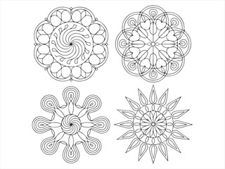 Decorative Mandala Designs with Flower Patterns for Stress Relief