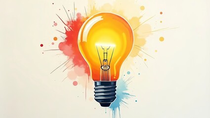 Bright Idea: Lightbulb With Splashes