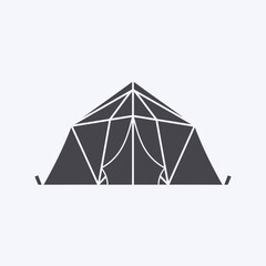 Dark gray tent icon vector illustration
