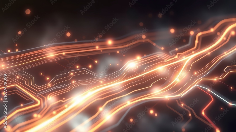 Poster glowing circuit board abstraction