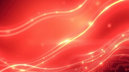 Red Abstract Digital Circuit Design