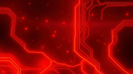 Red Glowing Circuit Board Design