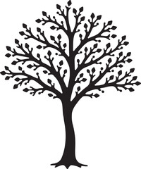 Elegant Tree Silhouette with Leaves – Nature Vector Art

Leafy Tree Silhouette – Black Tree Design Element

Stylized Tree with Leaves – Decorative Nature Illustration