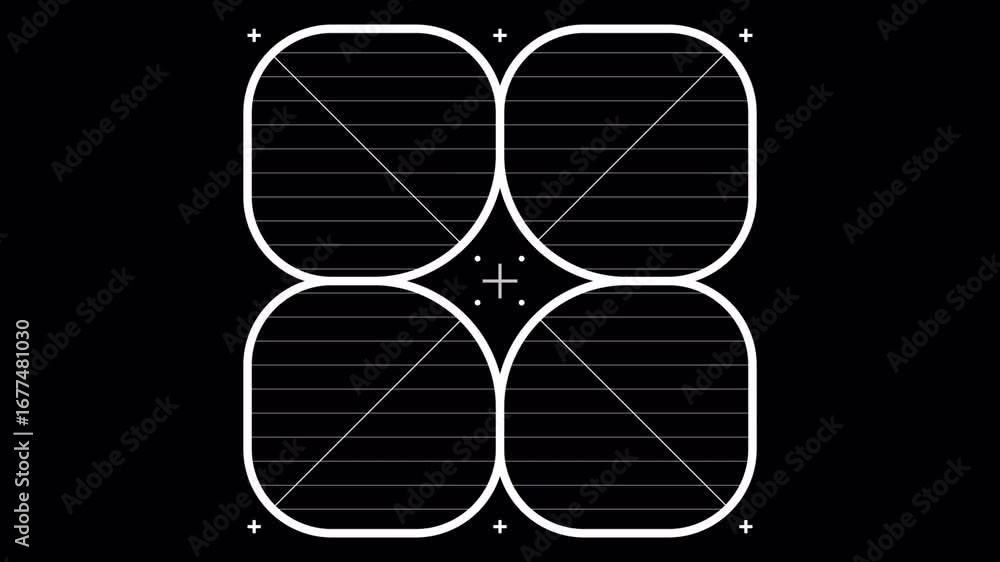 Poster abstract grid animation: minimalist white lines on black background - dynamic motion graphics