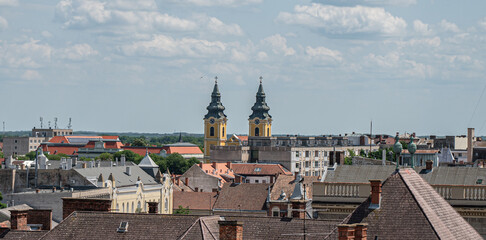 Debrecen  Hungary  view of the city from the top of the Reformed Cathedral  beautiful cityscape