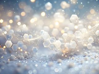 Sparkling snowflakes with pastel bokeh lights, dreamy winter wonderland fantasy in soft glowing digital art style