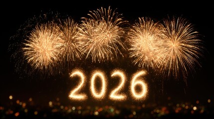 2026 New Year celebration with fireworks display