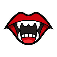 vector illustration of a vampire mouth