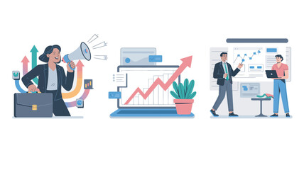 Abstract geometric pattern with vibrant color accents and clean typography