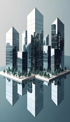 Modern city buildings