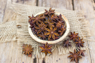 star anise spices - close up - christmas time