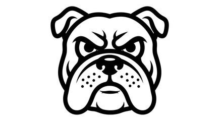 Obraz premium A fierce bulldog head logo, , with an aggressive expression and detailed features, perfect for sports teams or branding