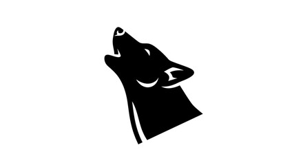 Silhouette of a wolf howling