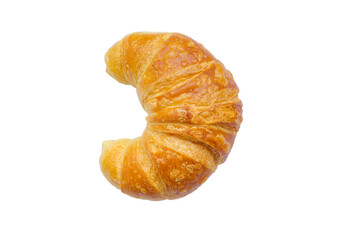 A fresh, golden, flaky croissant placed on a clean white background. Perfect for showcasing its...