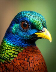 Obraz premium Close-up of a colorful bird's head