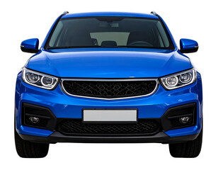 Blue SUV with Black Accents, Isolated on Transparent Background
