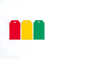 Three brightly colored drink cans red yellow and green arranged side by side on a clean white surface