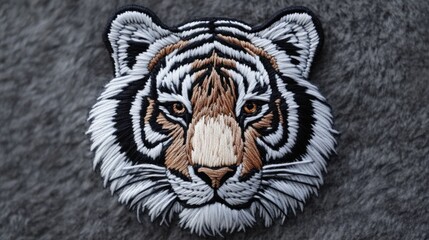 This stunning embroidered patch features a tiger's head, emphasizing its majestic expression and intricate detailing, perfect for fashion or decor use.