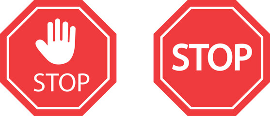 Stop sign isolated on white background vector illustration