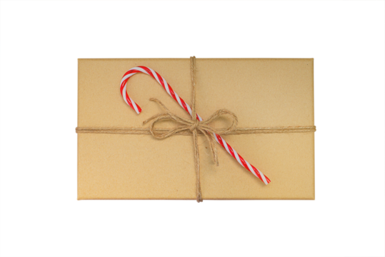 craft Gift With Christmas Isolate Decorations Top View