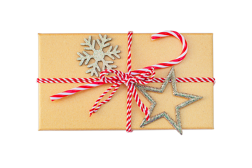 craft Gift With Christmas Isolate Decorations Top View