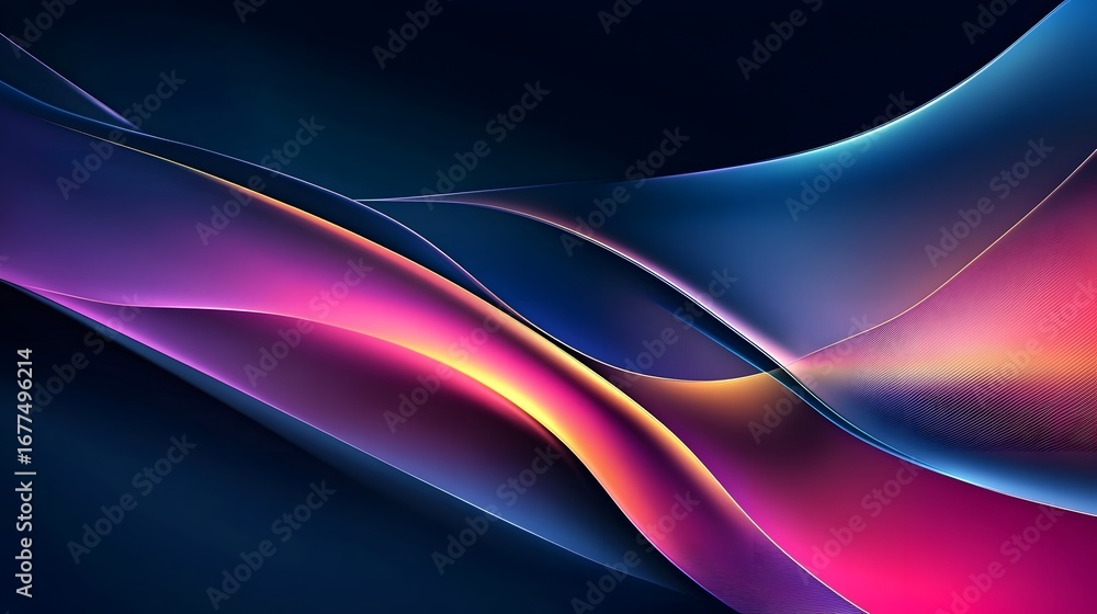 Poster dynamic interplay of vibrant hues and flowing lines creates a captivating abstract design.