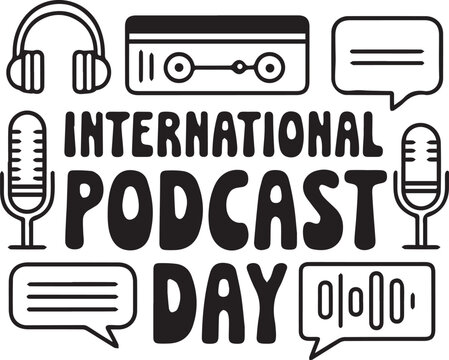 Celebrate International Podcast Day with these audio-themed illustrations.